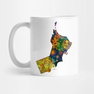 Spirograph Patterned Oman Regions Map Mug